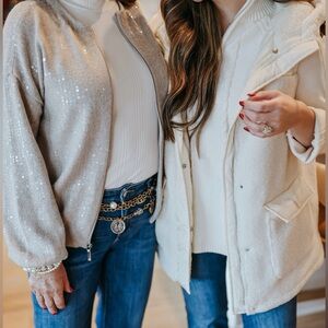 Chico’s White Sherpa Vest